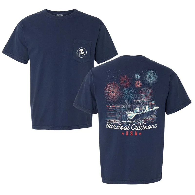 Barstool Outdoors Fireworks USA Pocket Tee