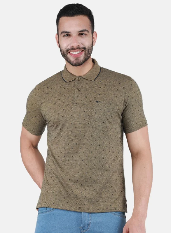 Men Mustard Printed T-Shirt