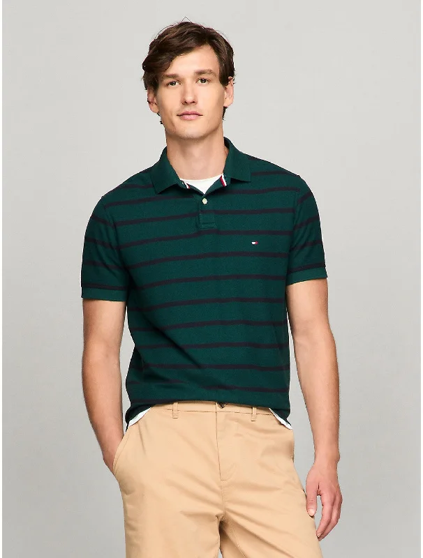 Tommy Hilfiger Men's Regular Fit Stripe Wicking Polo