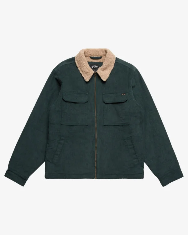 Billabong Barlow Sherpa Cord Jacket-Bottle Green