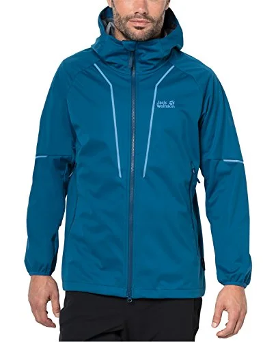 Jack Wolfskin Mens Jack Wolfskin He. Softshelljacke Green Valley, Indigo Blue, M Jacket