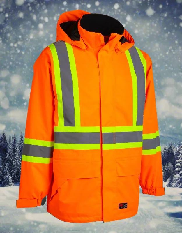 Men's Orange Heavy Weight Hi-Vis -50 FR Ripstop Waterproof Jacket 024-FR705-MX-OR