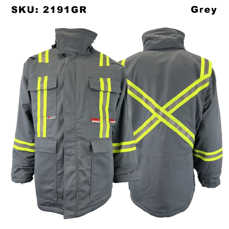 RWW Premium FR Grey Insulated Parkas w/ 2" CSA Striping