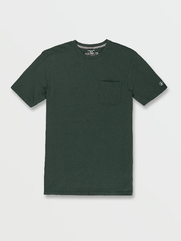 Solid Short Sleeve Pocket Tee - Cedar Green