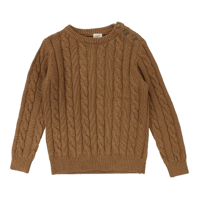 Analogie Camel Cable Crewneck Sweater