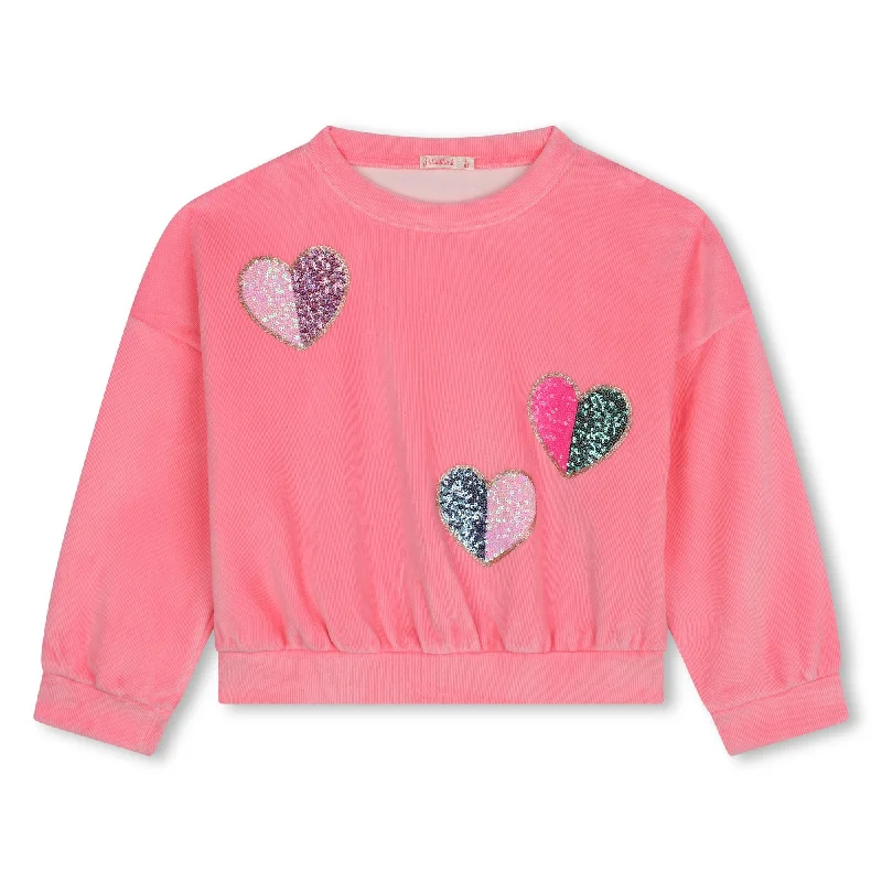 Billieblush Pink Sequin Hearts Sweater