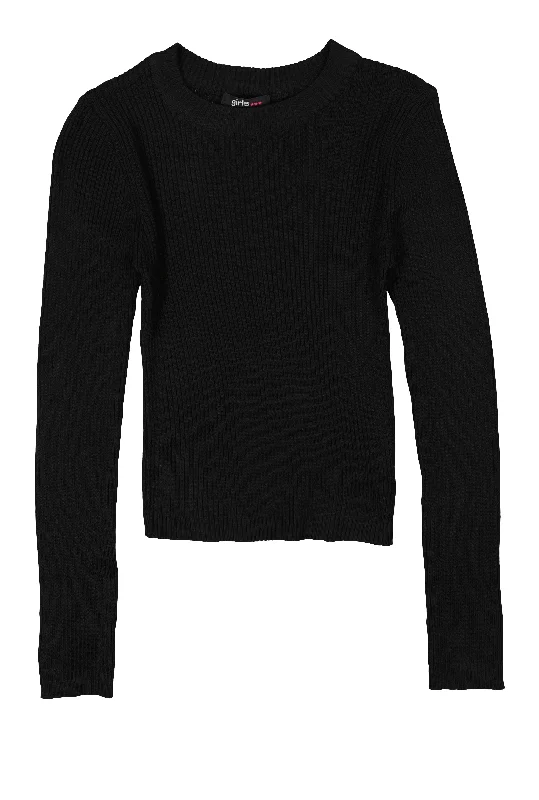 Girls Ribbed Knit Pullover Sweater