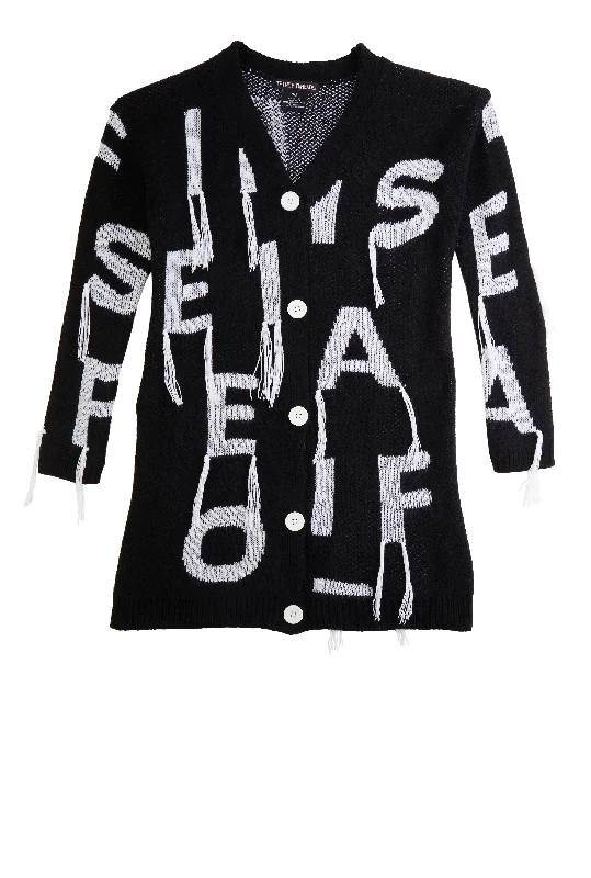 Girls Alphabet Fringe Cardigan