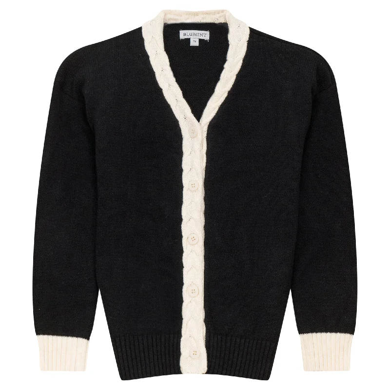 Blumint Black/Cream Braided Darcy Cardigan