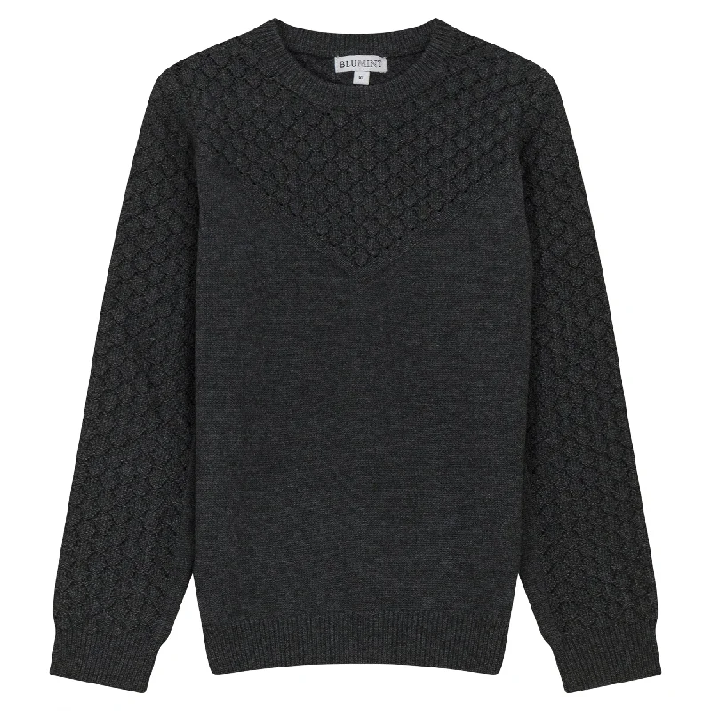 Blumint Charcoal Bubble Knit Lenox Sweater