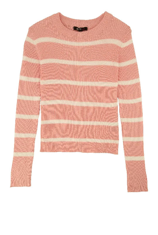 Girls Stripped Crew Neck Sweater