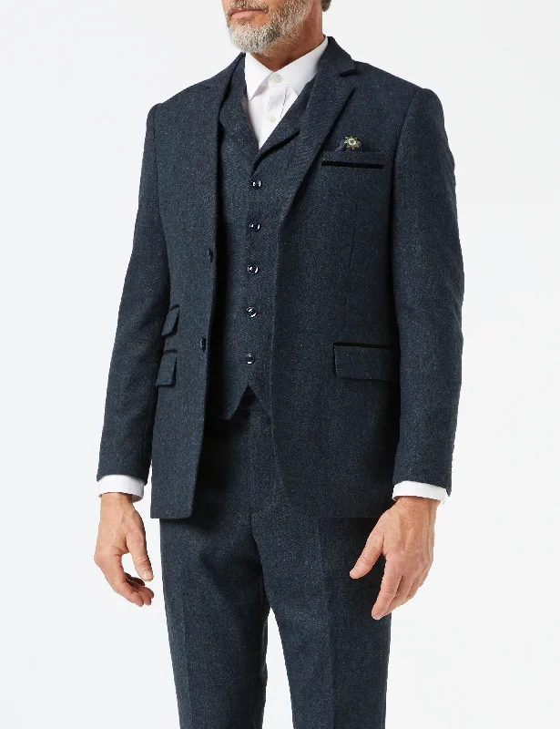 CALVIN - BLUE TWEED JACKET & WAISTCOAT