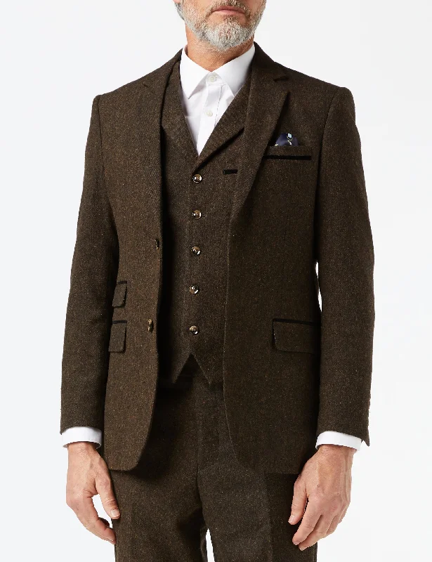 CALVIN - BROWN TWEED JACKET & WAISTCOAT