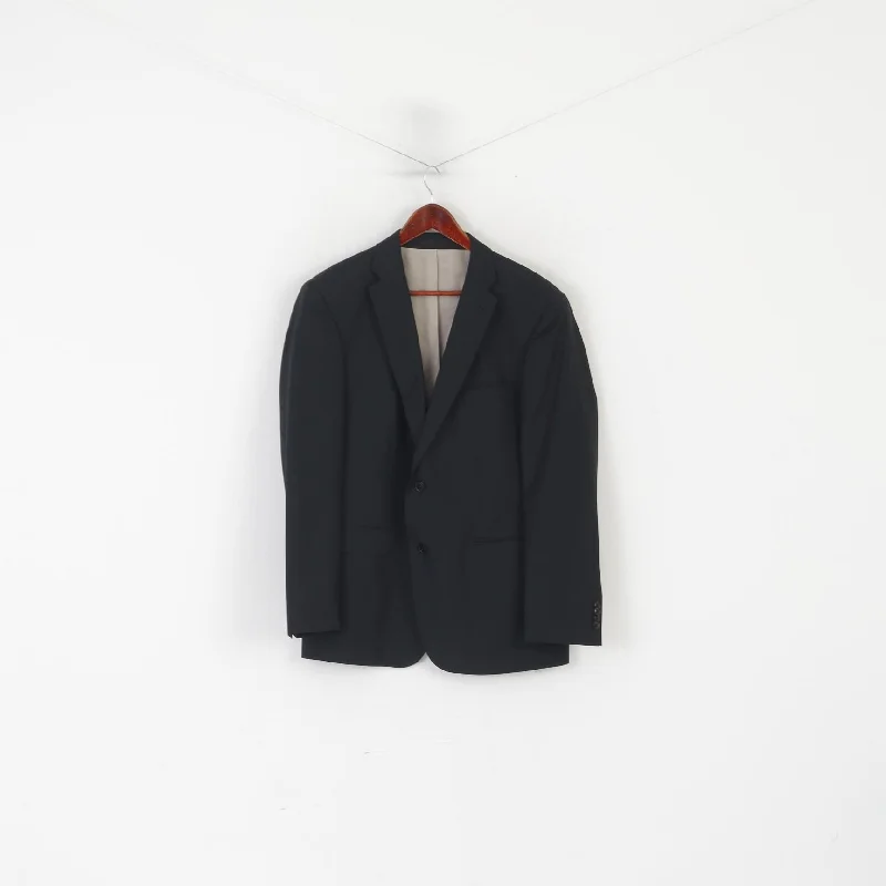 Roy Robson Men 26 40 Blazer Black Wool Reda Super 110's Italy Single Breasted Jacket