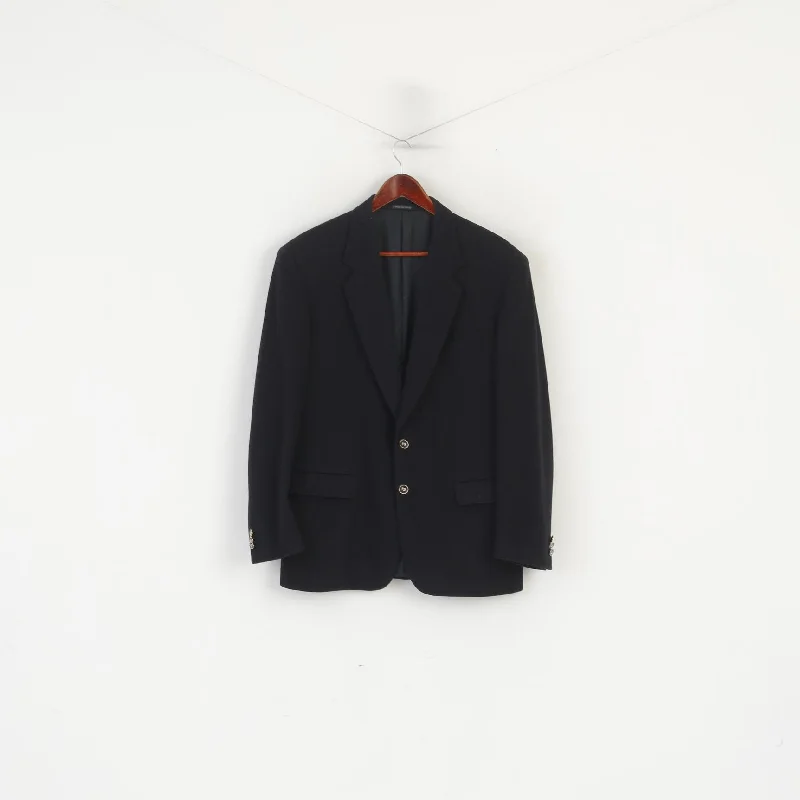 Pierre Cardin Paris Men 40 Blazer Black Wool Cashmere Blend Vintage Made in Italy Jacket