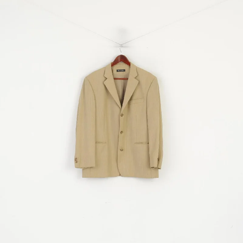 Benvenuto Men 25 40 Blazer Camel Wool Vintage Single Breasted Jacket