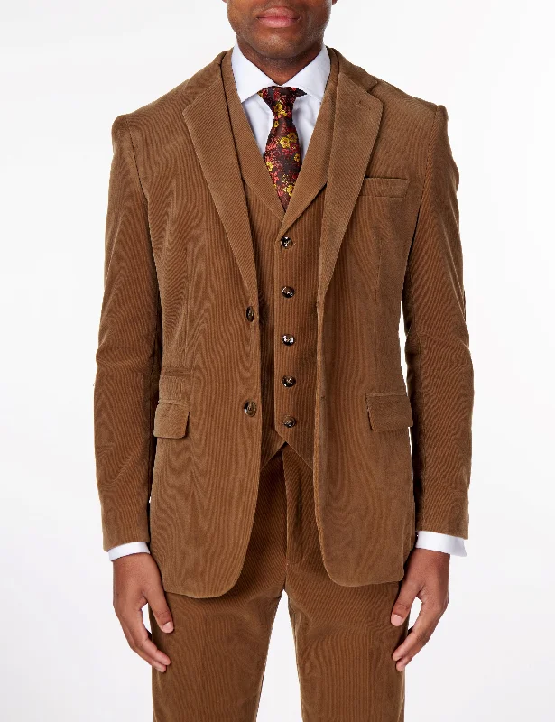 CORDUORY TAN TAILORED FIT JACKET