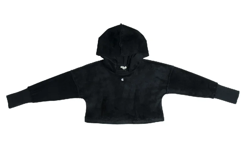 Crew Black Velour Rib Top