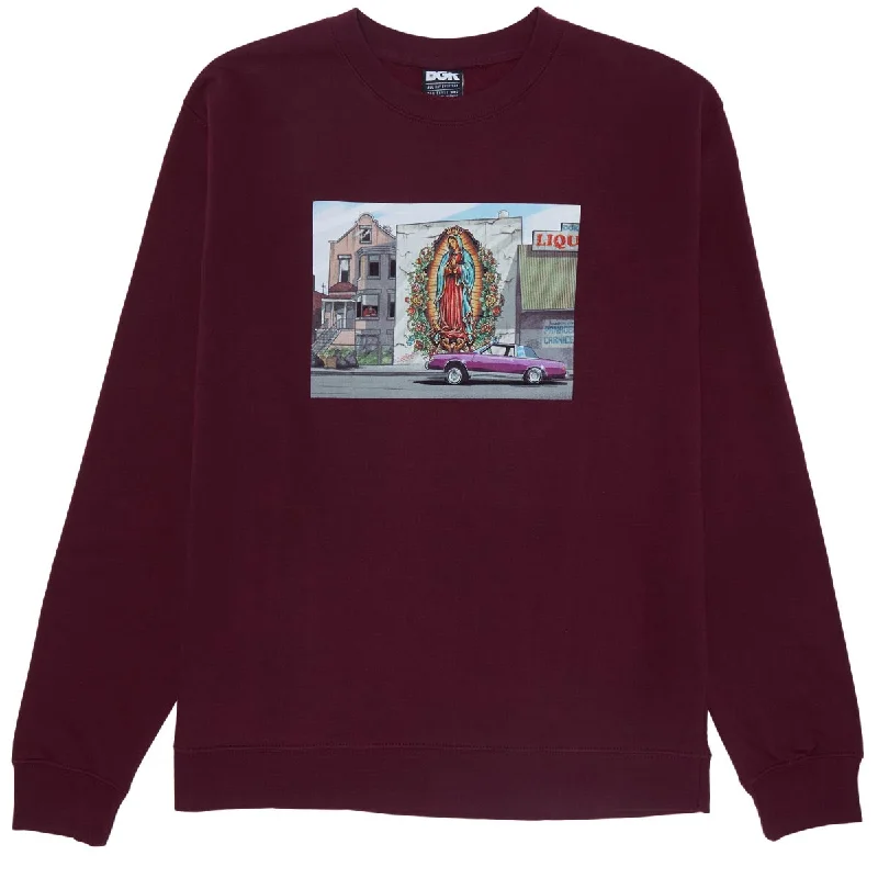 DGK Oración Crewneck Fleece Sweater - Maroon