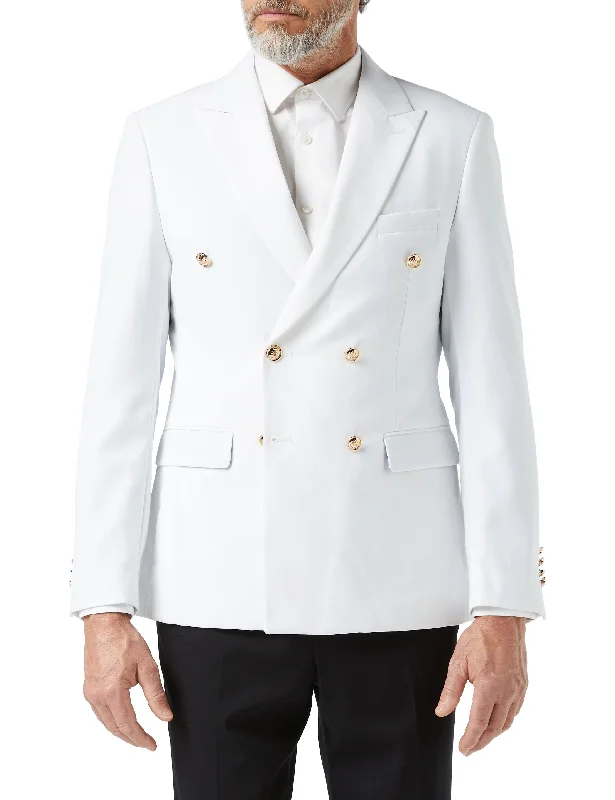 DOUBLE BREASTED GOLD BUTTON WHITE JACKET