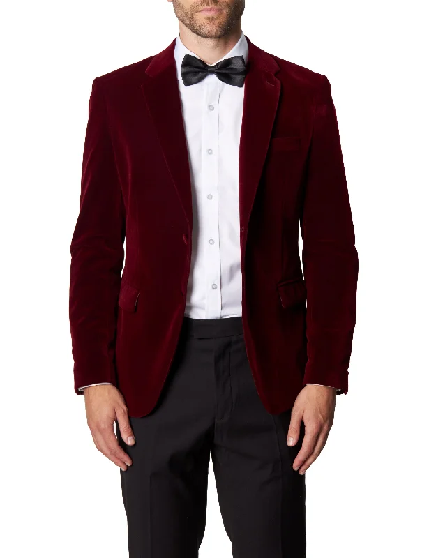 GARY- MAROON VELVET BLAZER