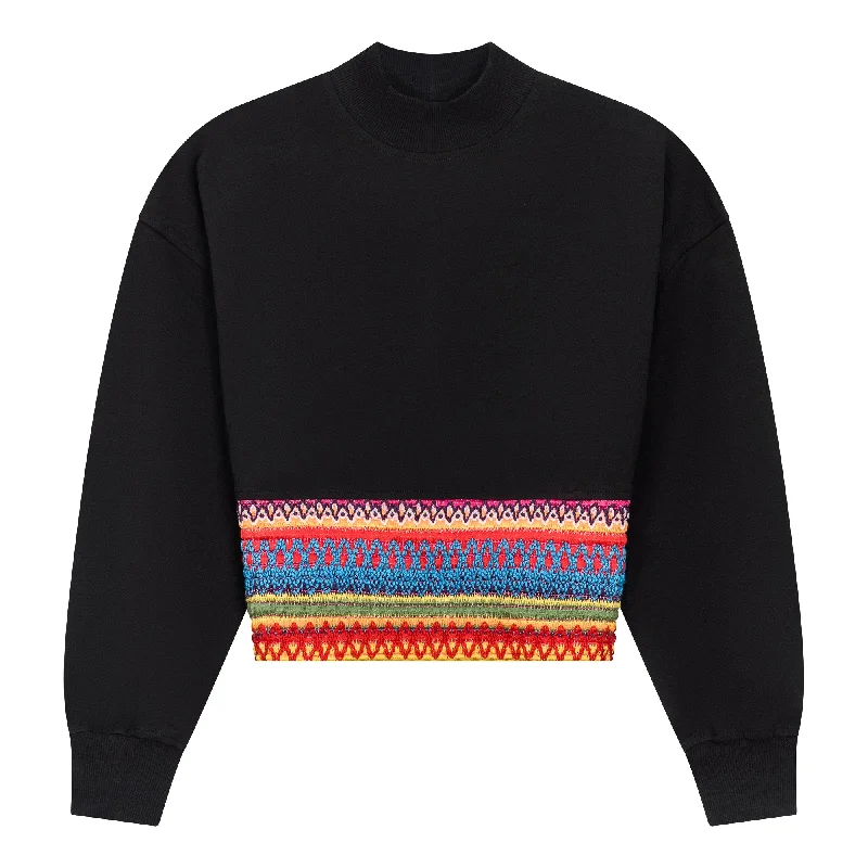 Gem Black Multi Smocked Sweatshirt