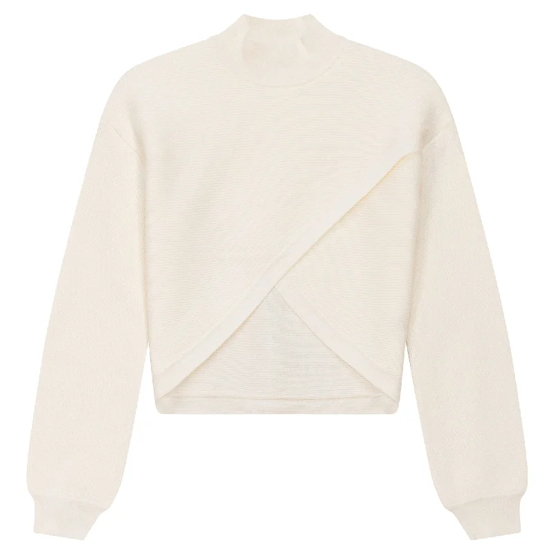 Gem Cream Arm Wrap Turtleneck