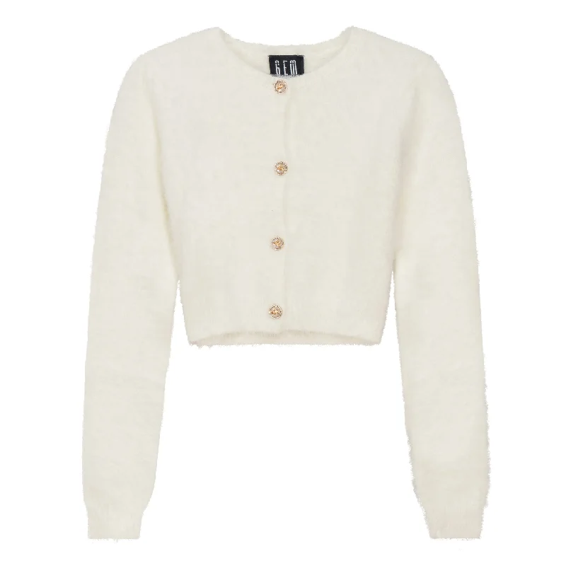 Gem Cream Furry Cardigan