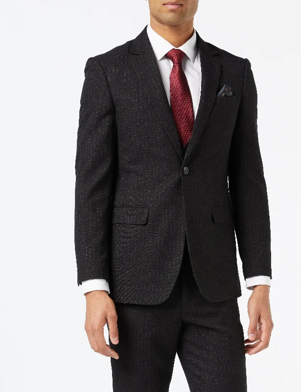 GREY PINSTRIPE SINGLE BREASTED JACKET & WAISTCOAT