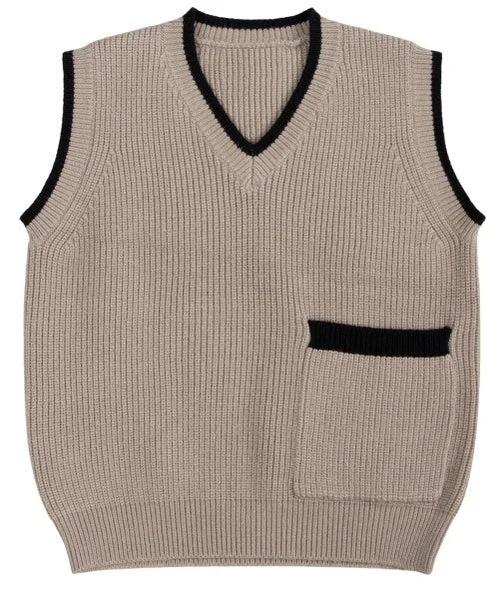 Harper James Taupe Outline Detailed Vest