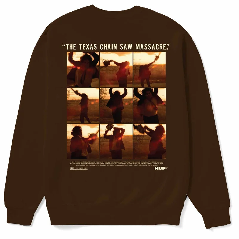 Huf x Texas Chainsaw Massacre Unparalleled Terror Crewneck Sweater - Choco