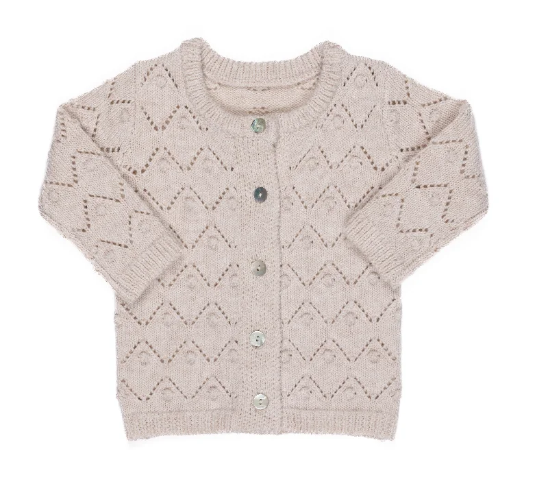 Kipp Oatmeal Chunky Pointelle Cardigan