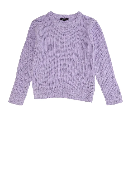 Girls Knitted Crew Neck Sweater