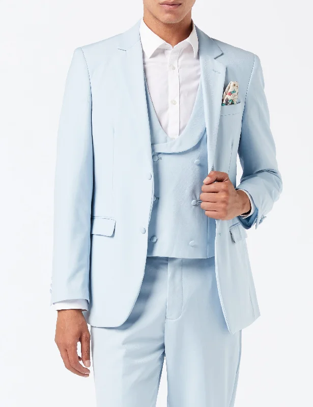 LETE - PALE BLUE SUMMER WEDDING JACKET & WAISTCOAT