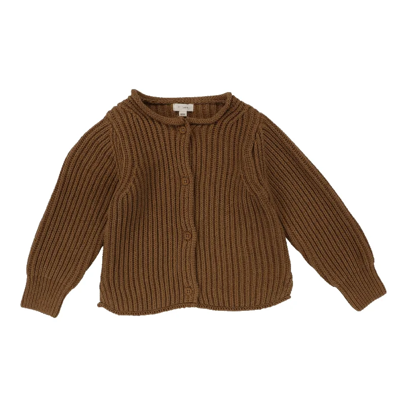 Lil Legs Dark Camel Basic Cardigan