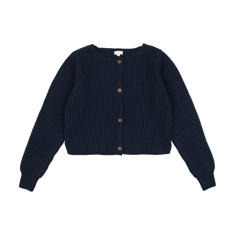 Lil Legs Navy Basic Cardigan