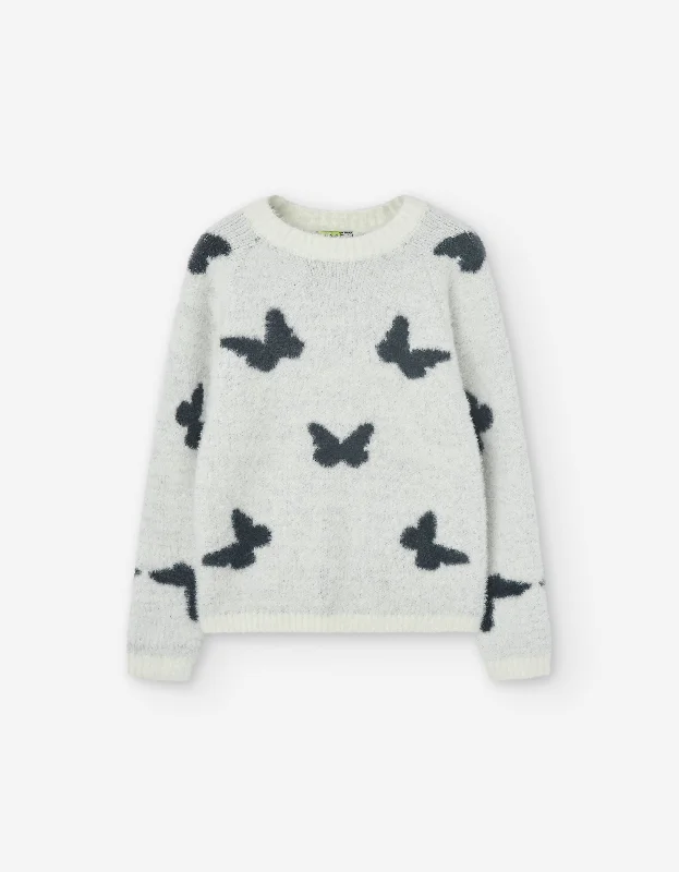 Losan Ecru Butterfly Sweater