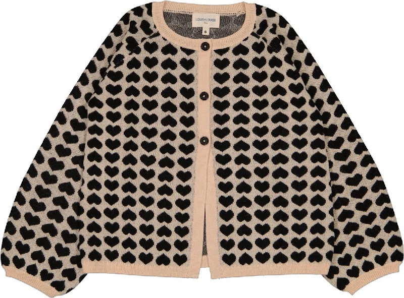 Louis Louise Black/Beige Heart Gulsah Cardigan