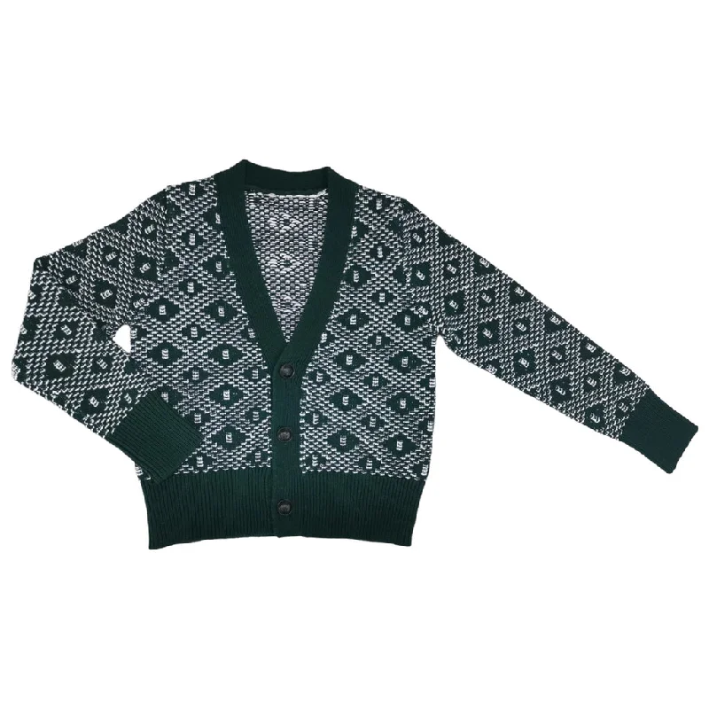 Luis Green Embossed Clarence Cardigan