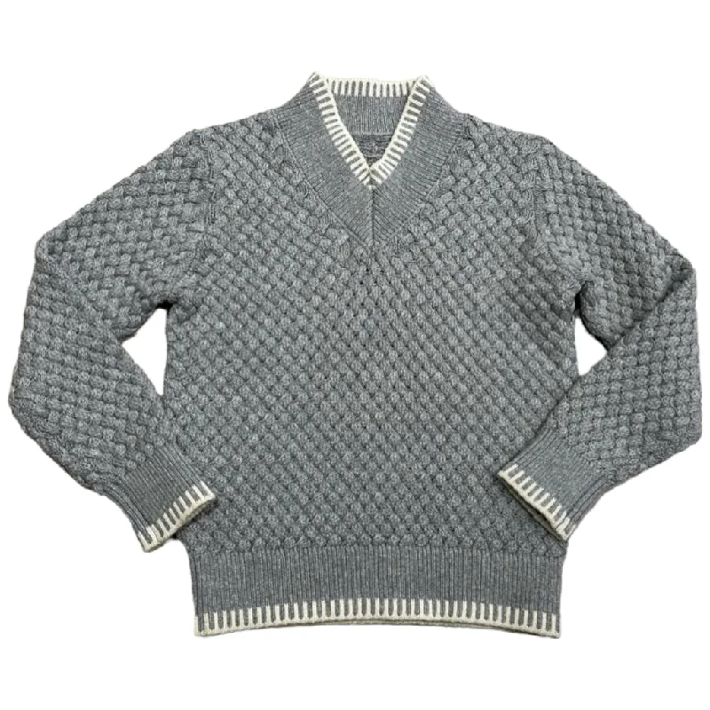 Luis Grey/Cream Weave Kensington V-Neck Sweater