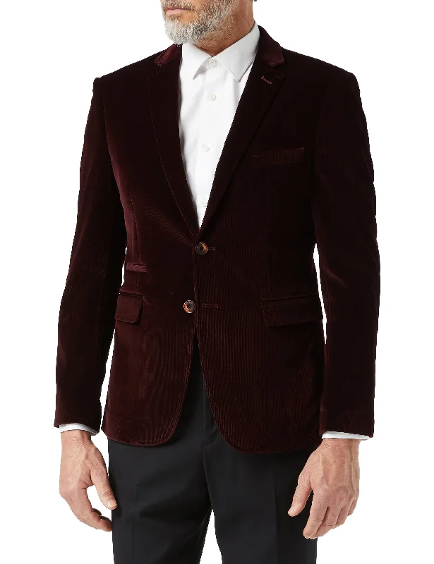 MATTHEW - Maroon Corduroy Blazer Jacket