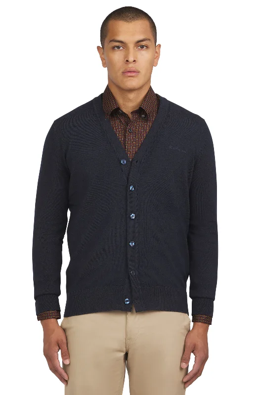 Merino Cardigan - Dark Navy