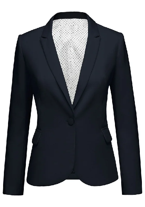 Womens Notched Lapel Pocket Button Work Office Blazer Jacket Suit