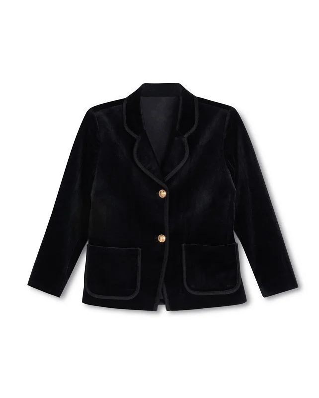 One Child Black Velour Core Blazer