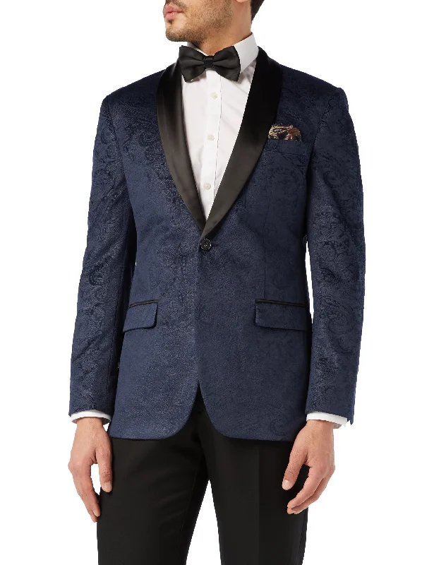 RONY - NAVY VELVET PAISLEY BLAZER