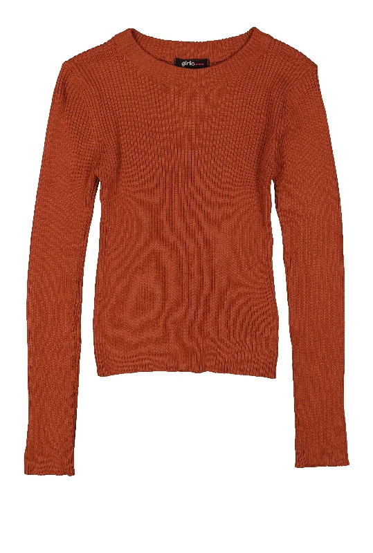 Girls Ribbed Knit Pullover Sweater