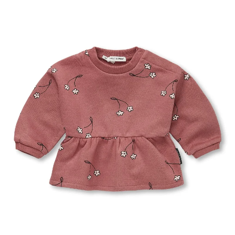 Sproet & Sprout Mauve Cherry Flower Sweatshirt