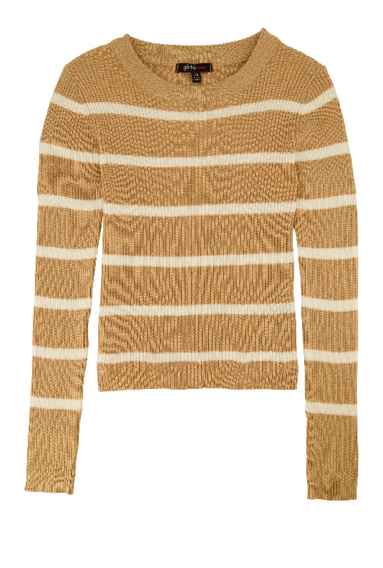 Girls Stripped Crew Neck Sweater