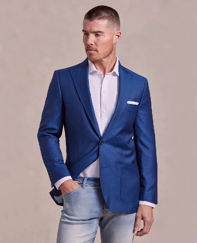 The George - Herringbone Jacket - Blue