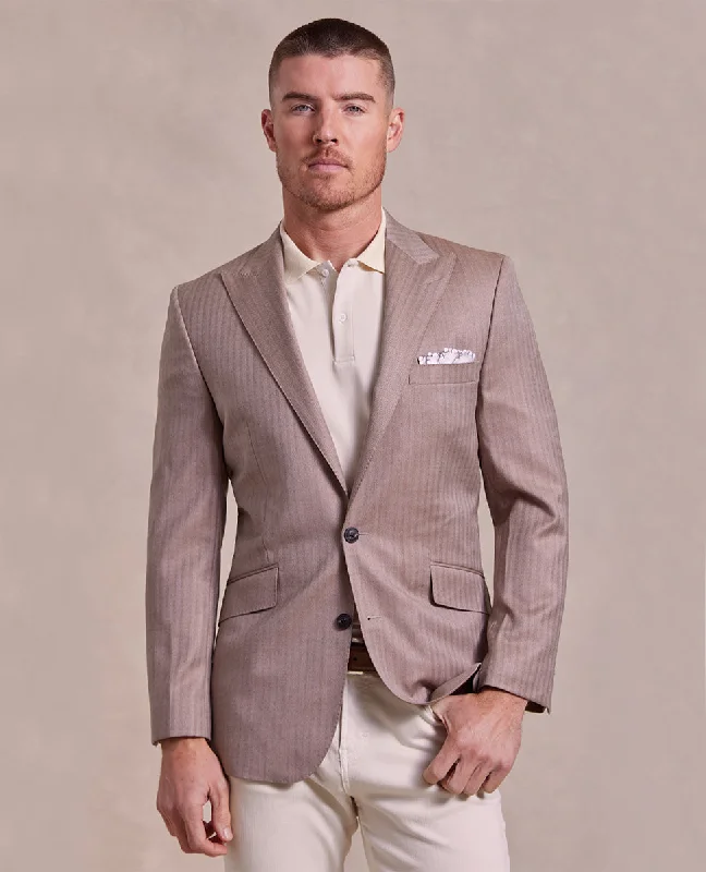 The George - Herringbone Jacket - Light Brown